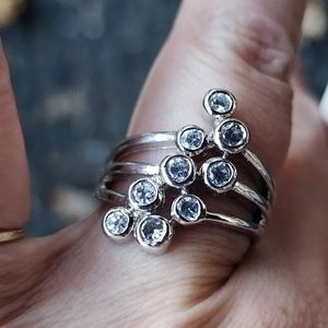 14k white gold and 9 diamond ring (1.25 ct)